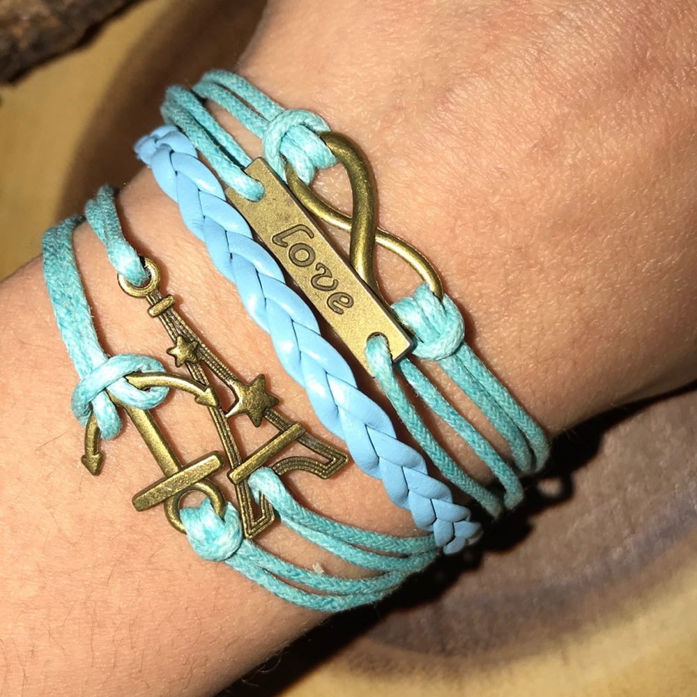 Infinity 💕 Paris, anchor blue,turquoise bracelet - Picture 2 of 2